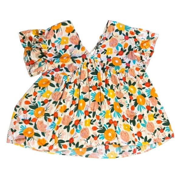 Entro Satin Flowy Floral Babydoll Feel Pick Me Up Top 2X - Picture 7 of 8